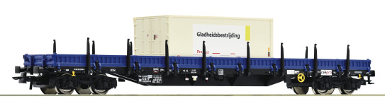 Roco 77686 - H0 - Rungenwagen Railpro mit Container, Ep. VI